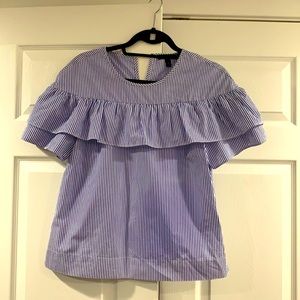 J.Crew short sleeve ruffle top blouse- size 8